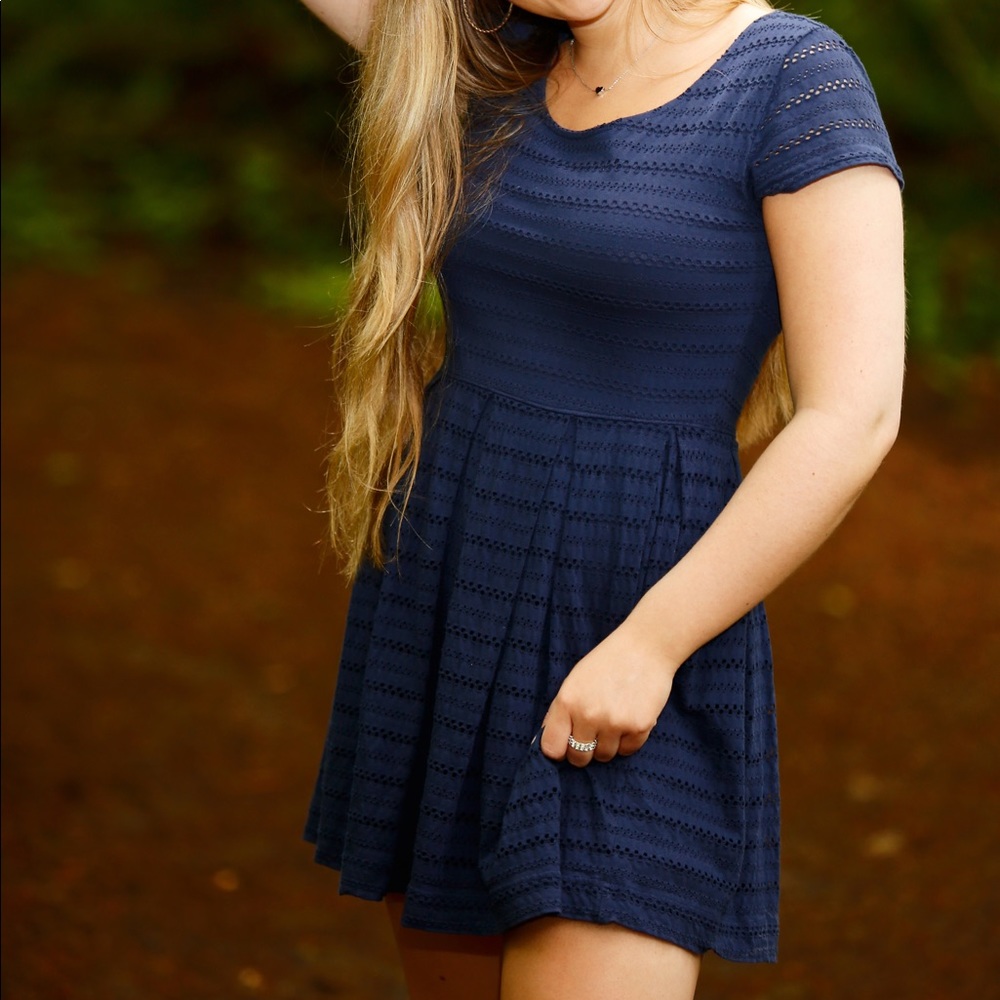 Navy Blue Skater Dress